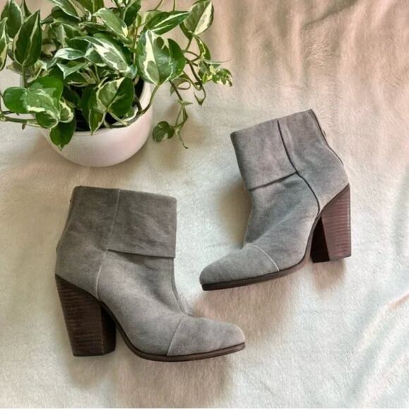 Rag & Bone Newbury Canvas Heeled Ankle Boots - Picture 1 of 7